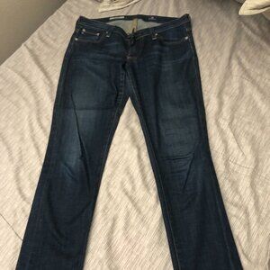 AG Stilt Cigarette Dark Blue Jean SIze 27
